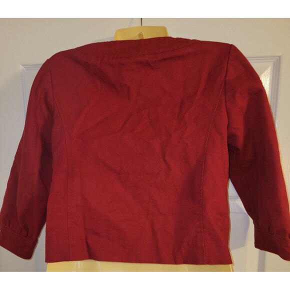 Ann Taylor Petites Red Blazer Jacket Size 0P Work Business Lined Jacket - Picture 5 of 6